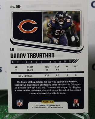 2018 PANINI SCORE DANNY TREVATHAN # 59 NFL CHICAGO BEARS GRIDIRON CARD