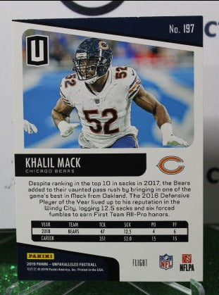 2019 PANINI UNPARALLELED KHALIL MACK # 197  NFL CHICAGO BEARS GRIDIRON CARD