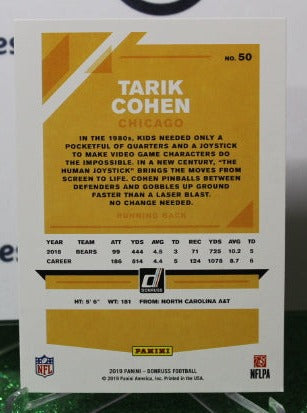 2019 PANINI DONRUSS TARIK COHEN  # 50  NFL CHICAGO BEARS GRIDIRON CARD