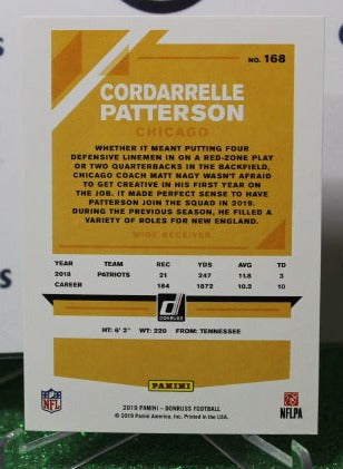 2019 PANINI DONRUSS CORDARRELLE PATTERSON # 168 NFL CHICAGO BEARS GRIDIRON CARD