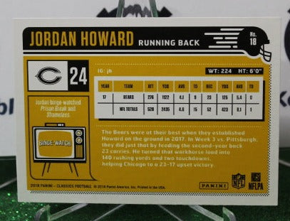 2018 PANINI CLASSIC JORDAN HOWARD  # 24  NFL CHICAGO BEARS GRIDIRON CARD