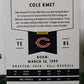2020 PANINI CHRONICLES COLE KMET # PA-27  ROOKIE NFL CHICAGO BEARS GRIDIRON CARD