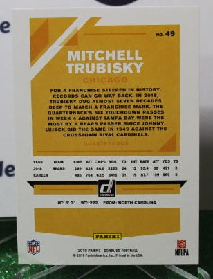 2019 PANINI DONRUSS MITCHELL TRUBISKY # 49 NFL CHICAGO BEARS GRIDIRON CARD