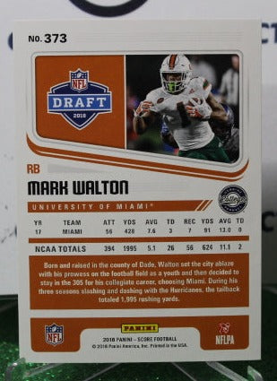 2018 PANINI SCORE MARK WALTON # 373 DRAFT ROOKIE NFL CINCINNATI BENGALS  GRIDIRON CARD