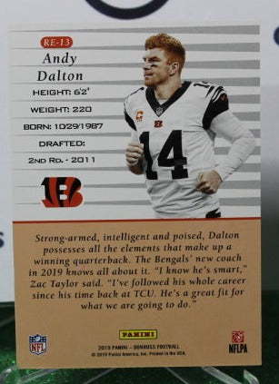 2019 PANINI DONRUSS ANDY DALTON # RE-13 RETRO NFL CINCINNATI BENGALS  GRIDIRON CARD