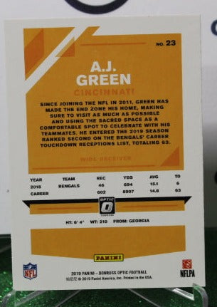 2019 PANINI DONRUSS OPTIC A.J. GREEN # 23  NFL CINCINNATI BENGALS  GRIDIRON CARD