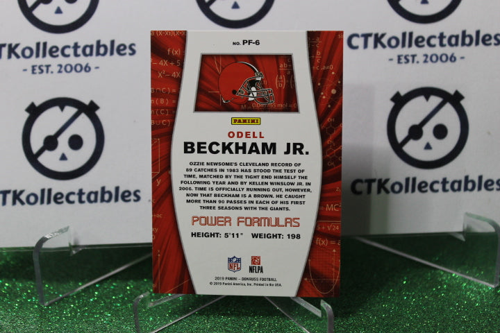 2019 PANINI DONRUSS ODELL BECKHAM JR. # PF-6 POWER FORMULAS NFL CLEVELAND BROWNS  GRIDIRON CARD