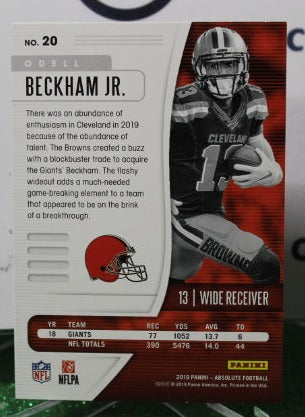 2019 PANINI ABSOLUTE ODELL BECKHAM JR. # 20 GREEN NFL CLEVELAND BROWNS  GRIDIRON CARD