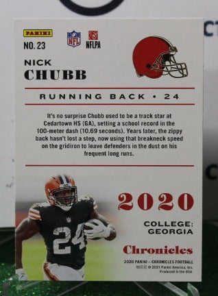 2020 PANINI CHRONICLES NICK CHUBB # 23  NFL CLEVELAND BROWNS  GRIDIRON CARD