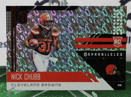 2018 PANINI UNPARALLELED NICK CHUBB # 216 ROOKIE FLIGHT NFL CLEVELAND BROWNS  GRIDIRON CARD