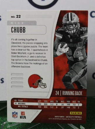 2019 PANINI ABSOLUTE NICK CHUBB # 22 NFL CLEVELAND BROWNS  GRIDIRON CARD