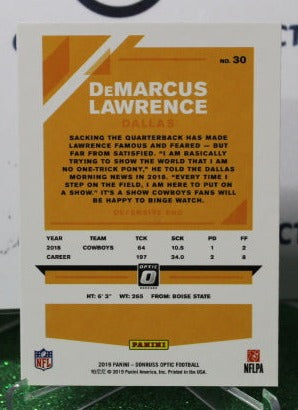 2019 PANINI DONRUSS OPTIC DeMARCUS LAWRENCE # 30 NFL DALLAS COWBOYS GRIDIRON CARD