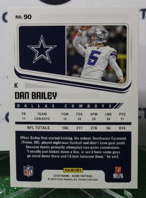 2018 PANINI SCORE DAN BAILEY # 90 NFL DALLAS COWBOYS GRIDIRON CARD