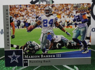 2009 UPPER DECK MARION BARBER III  # 44 NFL DALLAS COWBOYS GRIDIRON CARD