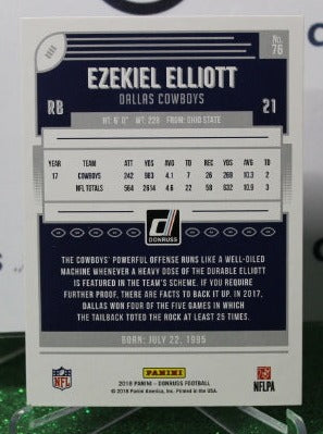 2018 PANINI DONRUSS EZEKIEL ELLIOTT  # 76 NFL DALLAS COWBOYS GRIDIRON CARD