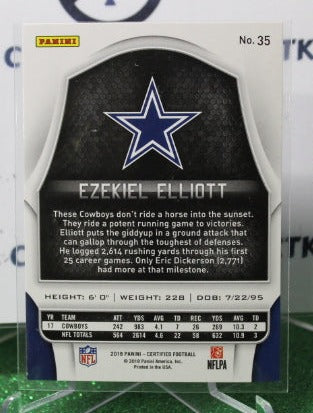 2018 PANINI CERTIFIED EZEKIEL ELLIOTT  # 35 NFL DALLAS COWBOYS GRIDIRON CARD