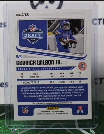 2018 PANINI SCORE CEDRICK WILSON JR. # 418 ROOKIE AUTO 02/10 NFL DALLAS COWBOYS GRIDIRON CARD