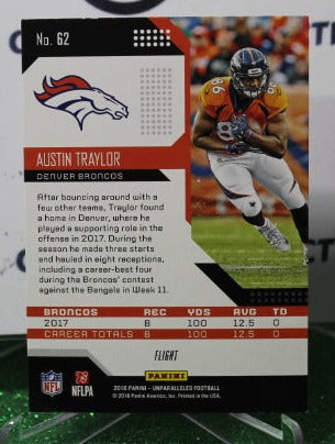 2018 PANINI UNPARALLELED AUSTIN TRAYLOR # 62 FLIGHT ROOKIE NFL DENVER BRONCOS GRIDIRON CARD