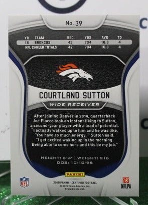 2019 PANINI CERTIFIED COURTLAND SUTTON # 39 FOIL 049/450 NFL DENVER BRONCOS GRIDIRON CARD