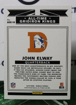 2019 PANINI DONRUSS JOHN ELWAY # AGK-14 CANVAS ALL-TIME GRIDIRN KINGS  NFL DENVER BRONCOS GRIDIRON CARD