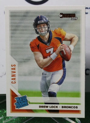 2019 PANINI DONRUSS  DREW LOCK # 303 CANVAS RATED ROOKIE   NFL DENVER BRONCOS GRIDIRON CARD