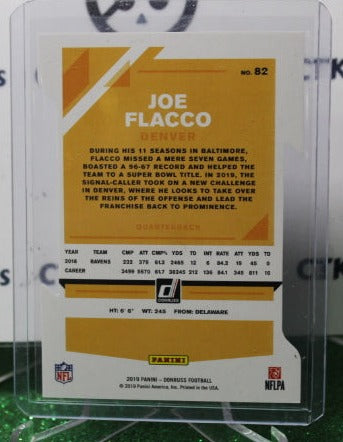 2019 PANINI DONRUSS JOE FLACCO # 82 NFL DIE CUT 32/75 DENVER BRONCOS GRIDIRON CARD