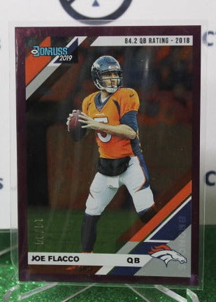 2019 PANINI DONRUSS JOE FLACCO # 82 NFL PURPLE 14 /84 DENVER BRONCOS GRIDIRON CARD