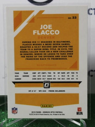 2019 PANINI DONRUSS OPTIC JOE FLACCO # 33 FOIL NFL DENVER BRONCOS GRIDIRON CARD