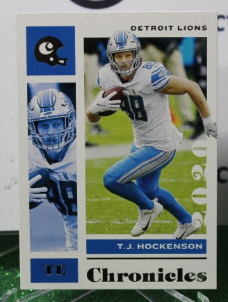 2020 PANINI CHRONICLES T.J. HOCKENSON # 34 BRONZE NFL DETROIT LIONS GRIDIRON CARD