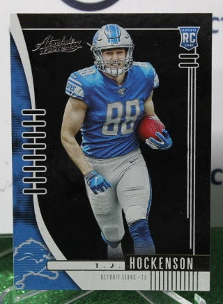 2019 PANINI ABSOLUTE T.J. HOCKENSON # 137 ROOKIE FOIL NFL DETROIT LIONS GRIDIRON CARD