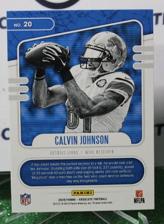 2019 PANINI ABSOLUTE CALVIN JOHNSON # 20 GRIDIRON FORCE  NFL DETROIT LIONS GRIDIRON CARD