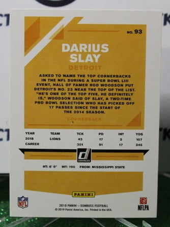 2019 PANINI DONRUSS DARIUS SLAY # 93 NFL DETROIT LIONS GRIDIRON CARD