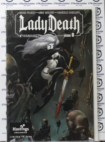 LADY DEATH # 0 HASTING EXCLUSIVE BOUNDLESS COMICS 2020  NM LIMITED TO 2000