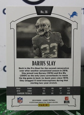 2019 PANINI LEGACY DARIUS SLAY # 36 NFL DETROIT LIONS GRIDIRON CARD