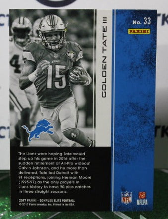 2017 PANINI DONRUSS ELITE GOLDEN TATE III # 33 NFL DETROIT LIONS GRIDIRON CARD