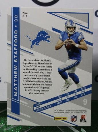 2018 PANINI DONRUSS ELITE MATTHEW STAFFORD # 30 NFL DETROIT LIONS GRIDIRON CARD