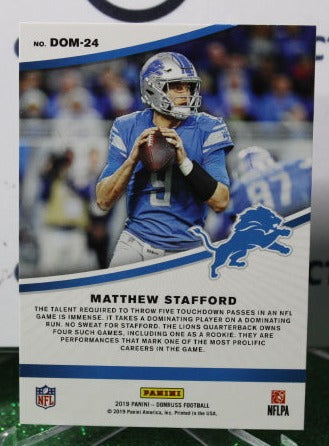 2019 PANINI DONRUSS  MATTHEW STAFFORD # DOM-24 DOMINATORS NFL DETROIT LIONS GRIDIRON CARD