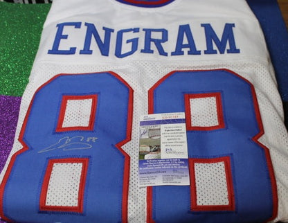 EVAN ENGRAM SIGNED WHITE NEW YORK GIANTS JERSEY # 88 XL JSA CERTIFIED