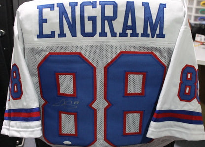 EVAN ENGRAM SIGNED WHITE NEW YORK GIANTS JERSEY # 88 XL JSA CERTIFIED