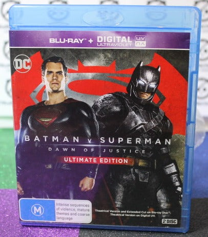 2016 BATMAN VS SUPERMAN DAWN OF JUSTICE MOVIE  BLU-RAY ULTIMATE EDITION DC COMICS  PREOWNED