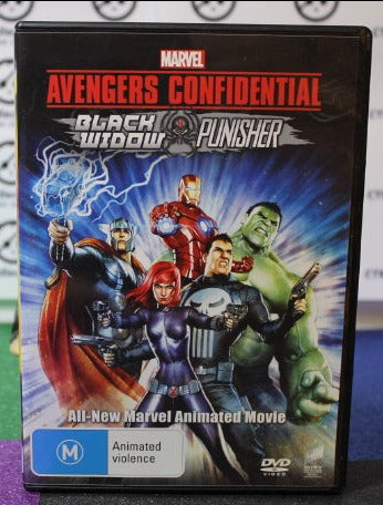 2014 AVENGERS CONFIDENTIAL BLACK WIDOW PUNISHER ANIMATED MOVIE  DVD MARVEL COMICS  PREOWNED