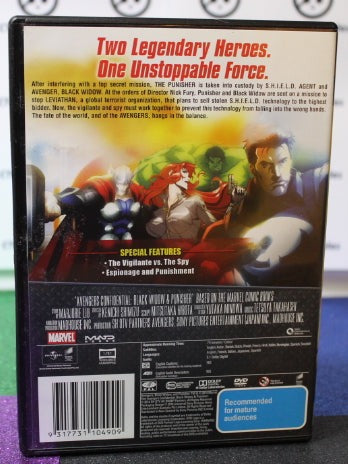 2014 AVENGERS CONFIDENTIAL BLACK WIDOW PUNISHER ANIMATED MOVIE  DVD MARVEL COMICS  PREOWNED