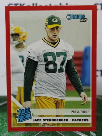2019 PANINI DONRUSS JACE STERNBERGER # 348 RATED ROOKIE RED PRESS PROOF NFL GREEN BAY PACKERS GRIDIRON  CARD