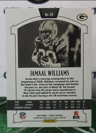 2019 PANINI LEGACY JAMAAL WILLIAMS # 40 NFL GREEN BAY PACKERS GRIDIRON  CARD