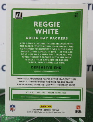 2020 PANINI DONRUSS REGGIE WHITE # 110 NFL GREEN BAY PACKERS GRIDIRON  CARD
