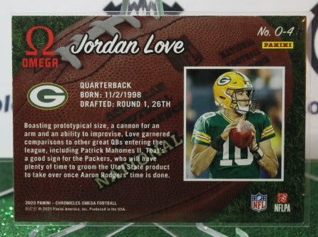 2020 PANINI  OMEGA JORDAN LOVE # O-4 ROOKIE NFL GREEN BAY PACKERS GRIDIRON  CARD