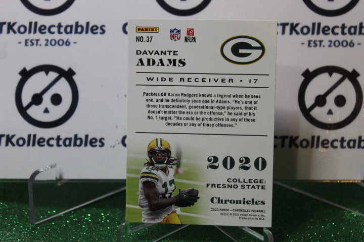2020 PANINI CHRONICLES DAVANTE ADAMS # 37 NFL GREEN BAY PACKERS GRIDIRON  CARD