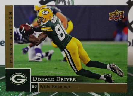 2009 UPPER DECK DONALD DRIVER # 55 GOLD NFL GREEN BAY PACKERS GRIDIRON  CARD