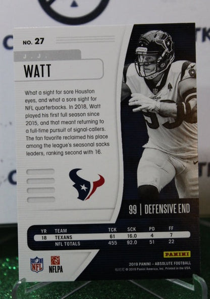 2019 PANINI ABSOLUTE J.J. WATT # 27  NFL HOUSTON TEXANS GRIDIRON  CARD