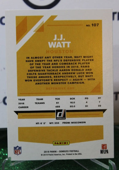 2019 PANINI DONRUSS J.J. WATT # 107  NFL HOUSTON TEXANS GRIDIRON  CARD